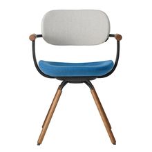 [ 公式ストアモデル ・ 組立式 ] バーテブラ03 ( vertebra03 ) 4本脚 （ 座面回転 ） KG899KCT10C2C 木タイプ / オークダーク 本体 : T1 / ブラックT KC張地コンビ張り 座 : 10 / Ocean×背 : 2 / Gravel ]