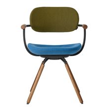 [ 公式ストアモデル ・ 組立式 ] バーテブラ03 ( vertebra03 ) 4本脚 （ 座面回転 ） KG899KCT10C23C 木タイプ / オークダーク 本体 : T1 / ブラックT KC張地コンビ張り 座 : 10 / Ocean×背 : 23 / Fern ]