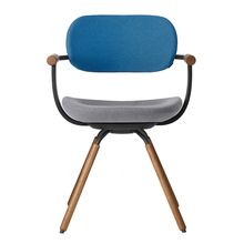 [ 公式ストアモデル ・ 組立式 ] バーテブラ03 ( vertebra03 ) 4本脚 （ 座面回転 ） KG899KCT12C10C 木タイプ / オークダーク 本体 : T1 / ブラックT KC張地コンビ張り 座 : 12 / Mineral×背 : 10 / Ocean ]