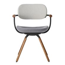 [ 公式ストアモデル ・ 組立式 ] バーテブラ03 ( vertebra03 ) 4本脚 （ 座面回転 ） KG899KCT12C2C 木タイプ / オークダーク 本体 : T1 / ブラックT KC張地コンビ張り 座 : 12 / Mineral×背 : 2 / Gravel ]