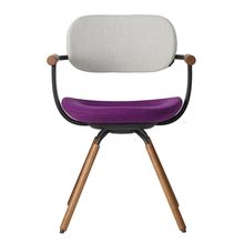 [ 公式ストアモデル ・ 組立式 ] バーテブラ03 ( vertebra03 ) 4本脚 （ 座面回転 ） KG899KCT24C2C 木タイプ / オークダーク 本体 : T1 / ブラックT KC張地コンビ張り 座 : 24 / Iris×背 : 2 / Gravel ]