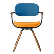 [ 公式ストアモデル ・ 組立式 ] バーテブラ03 ( vertebra03 ) 4本脚 （ 座面回転 ） KG899KCT4C10C 木タイプ / オークダーク 本体 : T1 / ブラックT KC張地コンビ張り 座 : 4 / Zest×背 : 10 / Ocean ]