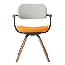 [ 公式ストアモデル ・ 組立式 ] バーテブラ03 ( vertebra03 ) 4本脚 （ 座面回転 ） KG899KCT4C2C 木タイプ / オークダーク 本体 : T1 / ブラックT KC張地コンビ張り 座 : 4 / Zest×背 : 2 / Gravel ]