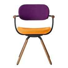 [ 公式ストアモデル ・ 組立式 ] バーテブラ03 ( vertebra03 ) 4本脚 （ 座面回転 ） KG899KCT4C24C 木タイプ / オークダーク 本体 : T1 / ブラックT KC張地コンビ張り 座 : 4 / Zest×背 : 24 / Iris ]