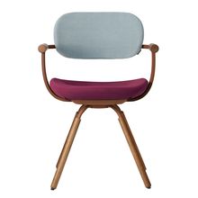 ［ 公式ストアモデル ・ 組立式 ] バーテブラ03 （vertebra03） 4本脚 （ 座面回転 ） KG899KSF10S5C　木タイプ / オークダーク 本体 :  F2 / チェスナットブラウン ［ KS張地コンビ張り 座 : 10 / Cranberry×背 : 5 / Sea Breeze ]