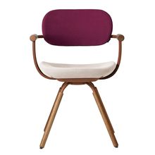 ［ 公式ストアモデル ・ 組立式 ] バーテブラ03 （vertebra03） 4本脚 （ 座面回転 ） KG899KSF13S10C　木タイプ / オークダーク 本体 :  F2 / チェスナットブラウン ［ KS張地コンビ張り 座 : 13 / Grain×背 : 10 / Cranberry ]