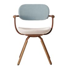 ［ 公式ストアモデル ・ 組立式 ] バーテブラ03 （vertebra03） 4本脚 （ 座面回転 ） KG899KSF13S5C　木タイプ / オークダーク 本体 :  F2 / チェスナットブラウン ［ KS張地コンビ張り 座 : 13 / Grain×背 : 5 / Sea Breeze ]