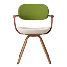 ［ 公式ストアモデル ・ 組立式 ] バーテブラ03 （vertebra03） 4本脚 （ 座面回転 ） KG899KSF13S8C　木タイプ / オークダーク 本体 :  F2 / チェスナットブラウン ［ KS張地コンビ張り 座 : 13 / Grain×背 : 8 / Basil ]