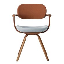 ［ 公式ストアモデル ・ 組立式 ] バーテブラ03 （vertebra03） 4本脚 （ 座面回転 ） KG899KSF5S11C　木タイプ / オークダーク 本体 :  F2 / チェスナットブラウン ［ KS張地コンビ張り 座 : 5 / Sea Breeze×背 : 11 / Penny ]