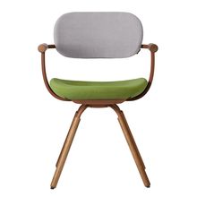 ［ 公式ストアモデル ・ 組立式 ] バーテブラ03 （vertebra03） 4本脚 （ 座面回転 ） KG899KSF8S14C　木タイプ / オークダーク 本体 :  F2 / チェスナットブラウン ［ KS張地コンビ張り 座 : 8 / Basil×背 : 14 / Foil ]