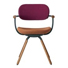 ［ 公式ストアモデル ・ 組立式 ] バーテブラ03 （vertebra03） 4本脚 （ 座面回転 ） KG899KSG11S10C　木タイプ / オークダーク 本体 :  G1 / ダークグリーン ［ KS張地コンビ張り 座 : 11 / Penny×背 : 10 / Cranberry ]