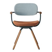 ［ 公式ストアモデル ・ 組立式 ] バーテブラ03 （vertebra03） 4本脚 （ 座面回転 ） KG899KSG11S5C　木タイプ / オークダーク 本体 :  G1 / ダークグリーン ［ KS張地コンビ張り 座 : 11 / Penny×背 : 5 / Sea Breeze ]