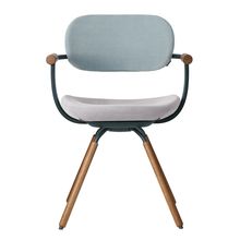 ［ 公式ストアモデル ・ 組立式 ] バーテブラ03 （vertebra03） 4本脚 （ 座面回転 ） KG899KSG14S5C　木タイプ / オークダーク 本体 :  G1 / ダークグリーン ［ KS張地コンビ張り 座 : 14 / Foil×背 : 5 / Sea Breeze ]