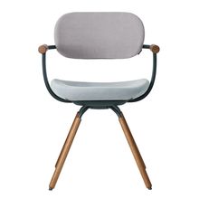 ［ 公式ストアモデル ・ 組立式 ] バーテブラ03 （vertebra03） 4本脚 （ 座面回転 ） KG899KSG5S14C　木タイプ / オークダーク 本体 :  G1 / ダークグリーン ［ KS張地コンビ張り 座 : 5 / Sea Breeze×背 : 14 / Foil ]