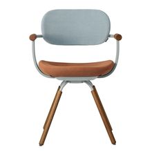 ［ 公式ストアモデル ・ 組立式 ] バーテブラ03 （vertebra03） 4本脚 （ 座面回転 ） KG899KSL11S5C　木タイプ / オークダーク 本体 :  L4 / ペールオリーブ ［ KS張地コンビ張り 座 : 11 / Penny×背 : 5 / Sea Breeze ]