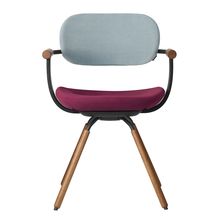 ［ 公式ストアモデル ・ 組立式 ] バーテブラ03 （vertebra03） 4本脚 （ 座面回転 ） KG899KST10S5C　木タイプ / オークダーク 本体 :  T1 / ブラックT ［ KS張地コンビ張り 座 : 10 / Cranberry×背 : 5 / Sea Breeze ]