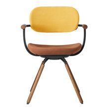 ［ 公式ストアモデル ・ 組立式 ] バーテブラ03 （vertebra03） 4本脚 （ 座面回転 ） KG899KST11S4C　木タイプ / オークダーク 本体 :  T1 / ブラックT ［ KS張地コンビ張り 座 : 11 / Penny×背 : 4 / Mustard ]