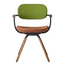 ［ 公式ストアモデル ・ 組立式 ] バーテブラ03 （vertebra03） 4本脚 （ 座面回転 ） KG899KST11S8C　木タイプ / オークダーク 本体 :  T1 / ブラックT ［ KS張地コンビ張り 座 : 11 / Penny×背 : 8 / Basil ]