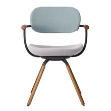 ［ 公式ストアモデル ・ 組立式 ] バーテブラ03 （vertebra03） 4本脚 （ 座面回転 ） KG899KST14S5C　木タイプ / オークダーク 本体 :  T1 / ブラックT ［ KS張地コンビ張り 座 : 14 / Foil×背 : 5 / Sea Breeze ]