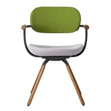 ［ 公式ストアモデル ・ 組立式 ] バーテブラ03 （vertebra03） 4本脚 （ 座面回転 ） KG-899KS-T1148C　木タイプ / オークダーク 本体 :  T1 / ブラックT ［ KS張地コンビ張り 座 : 14 / Foil×背 : 8 / Basil ]