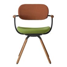 ［ 公式ストアモデル ・ 組立式 ] バーテブラ03 （vertebra03） 4本脚 （ 座面回転 ） KG899KST8S11C　木タイプ / オークダーク 本体 :  T1 / ブラックT ［ KS張地コンビ張り 座 : 8 / Basil×背 : 11 / Penny ]