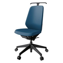 ノートチェア KJ-110PVH-T1N3 ハイバック 肘なし ランバーサポート付 ハンガー付 抗ウイルス加工 プレーンクロスバック ナイロン双輪キャスター