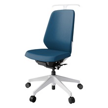 ノートチェア KJ-110PVH-W9N3 ハイバック 肘なし ランバーサポート付 ハンガー付 抗ウイルス加工 プレーンクロスバック ナイロン双輪キャスター