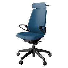 ノートチェア KJ-116PVX-T1N3 エクストラハイバック 固定肘 ランバーサポート付 ハンガー付 抗ウイルス加工 プレーンクロスバック ナイロン双輪キャスター