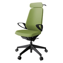 ノートチェア KJ-116PVX-T1Q7 エクストラハイバック 固定肘 ランバーサポート付 ハンガー付 抗ウイルス加工 プレーンクロスバック ナイロン双輪キャスター