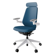 ノートチェア KJ-117PVE1W9N3 エクストラハイバック 可動肘 ランバーサポート付 抗ウイルス加工 プレーンクロスバック ナイロン双輪キャスター