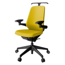 ノートチェア KJ-117PVH1T1U5 ハイバック 可動肘 ランバーサポート付 ハンガー付 抗ウイルス加工 プレーンクロスバック ナイロン双輪キャスター