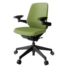 ノートチェア KJ-127PV1T1Q7 ローバック 可動肘 ランバーサポート付 抗ウイルス加工 プレーンクロスバック ナイロン双輪キャスター