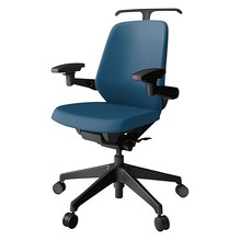 ノートチェア KJ-127PVH1T1N3 ローバック 可動肘 ランバーサポート付 ハンガー付 抗ウイルス加工 プレーンクロスバック ナイロン双輪キャスター