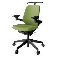 ノートチェア KJ-127PVH1T1Q7 ローバック 可動肘 ランバーサポート付 ハンガー付 抗ウイルス加工 プレーンクロスバック ナイロン双輪キャスター