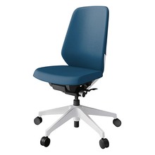 ノートチェア KJ-130PVM-W9N3 ハイバック 肘なし ランバーサポートなし 抗ウイルス加工 プレーンクロスバック 抵抗付ウレタン双輪キャスター