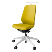 ノートチェア KJ-130PVH-W9U5 ハイバック 肘なし ランバーサポートなし ハンガー付 抗ウイルス加工 プレーンクロスバック ナイロン双輪キャスター