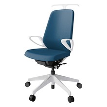 ノートチェア KJ-136PVH-W9N3 ハイバック 固定肘 ランバーサポートなし ハンガー付 抗ウイルス加工 プレーンクロスバック ナイロン双輪キャスター