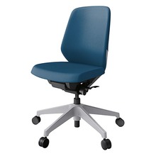 ノートチェア KJ-140PV-GNN3 ローバック 肘なし ランバーサポートなし 抗ウイルス加工 プレーンクロスバック ナイロン双輪キャスター