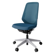 ノートチェア KJ-150JV-GNN3 ハイバック 肘なし ランバーサポート付 抗ウイルス加工 プレーンメッシュバック ナイロン双輪キャスター