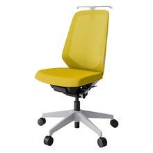 ノートチェア KJ-150JVH-GNU5 ハイバック 肘なし ランバーサポート付 ハンガー付 抗ウイルス加工 プレーンメッシュバック ナイロン双輪キャスター