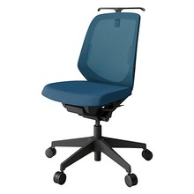 ノートチェア KJ-160JVHM-T1N3 ローバック 肘なし ランバーサポート付 ハンガー付 抗ウイルス加工 プレーンメッシュバック 抵抗付ウレタン双輪キャスター