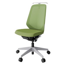 ノートチェア KJ-170JVH-GNQ7 ハイバック 肘なし ランバーサポートなし ハンガー付 抗ウイルス加工 プレーンメッシュバック ナイロン双輪キャスター