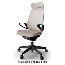 ノートチェア  KJ-176JEE-T1F6 エクストラハイバック / 樹脂脚 / ループ肘 / テクスチャードメッシュ ナイロン双輪キャスター ［T1×グレイッシュブラウン］