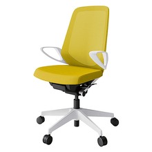 ノートチェア KJ-176JV-W9U5 ハイバック 固定肘 ランバーサポートなし 抗ウイルス加工 プレーンメッシュバック ナイロン双輪キャスター