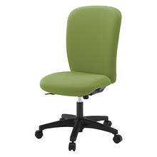 リエットRチェア KT-350PV-WTQ7 ハイバック 肘なし PV（抗ウイルス布地） ナイロン双輪キャスター ［WT×グラスグリーン］