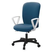 リエットRチェア KT-356PV-WTN3 ハイバック 固定肘 PV（抗ウイルス布地） ナイロン双輪キャスター ［WT×ライトインディゴ］