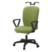 リエットRチェア KT-356PVH-T1Q7 ハイバック 固定肘 ハンガー付 PV（抗ウイルス布地） ナイロン双輪キャスター ［T1×グラスグリーン］