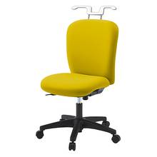 リエットRチェア KT-360PVH-WTU5 ローバック 肘なし ハンガー付 PV（抗ウイルス布地） ナイロン双輪キャスター ［WT×ストロングイエロー］