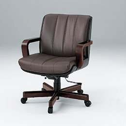 R-1(ミドルバック）皮革張り ［カシューブラウン］