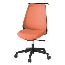 ノナチェア 肘なし ハンガー ナイロン双輪キャスター [ ベース:ブラック / 張地:パーシモンオレンジ ] KZ-330JEH1T1D4